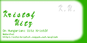 kristof uitz business card
