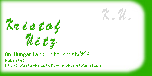 kristof uitz business card